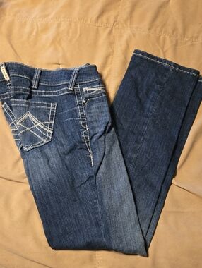 Ariat Women’s Bootcut Dark Blue Denim Jeans with White Contrast Stitching